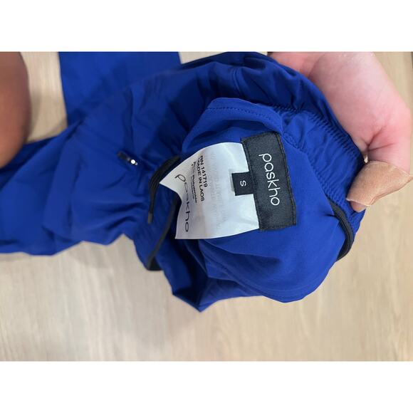 Paskho Pants Mens Size small blue Stretch Elastic Waist Tech Performance Outdoor - Picture 4 of 4